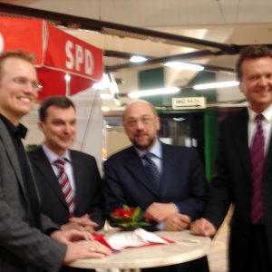 von links: Jochen Ott, Ingo Jureck, Martin Schulz, Martin Dörmann